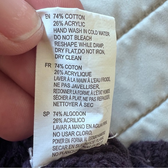 Purple Sleeveless Knit Top minimalist Comfy Casual Colorful Fall Tailgate Size L - Picture 8 of 10